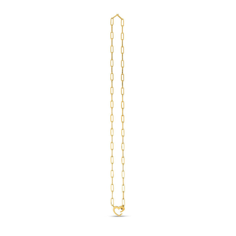 Bids.com 14k Yellow Gold Heart Element Paperclip Necklace Necklaces