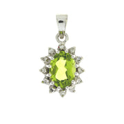 Bids.com .96ct Peridot Diamond Fashion Pendants 10KT White Gold Pendants