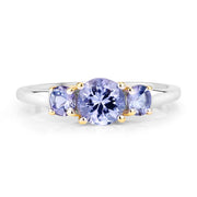 Bids.com Two Tone Plated 1.07 Carat Genuine Tanzanite .925 Sterling Silver Ring Rings