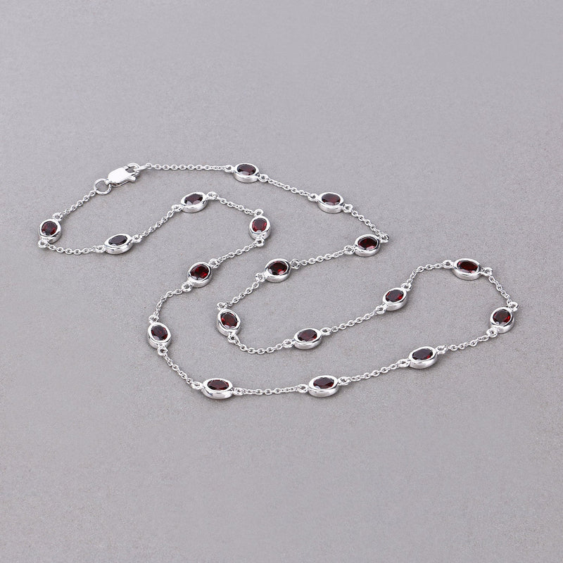 Bids.com 8.10 Carat Genuine Garnet .925 Sterling Silver Necklace Necklaces