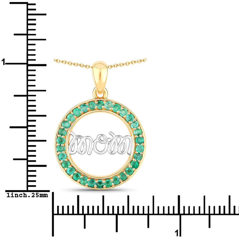 Bids.com 0.54 Carat Genuine Emerald .925 Sterling Silver Pendant Pendants