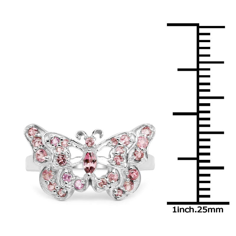 Bids.com 0.83 Carat Genuine Pink Tourmaline .925 Sterling Silver Ring Rings