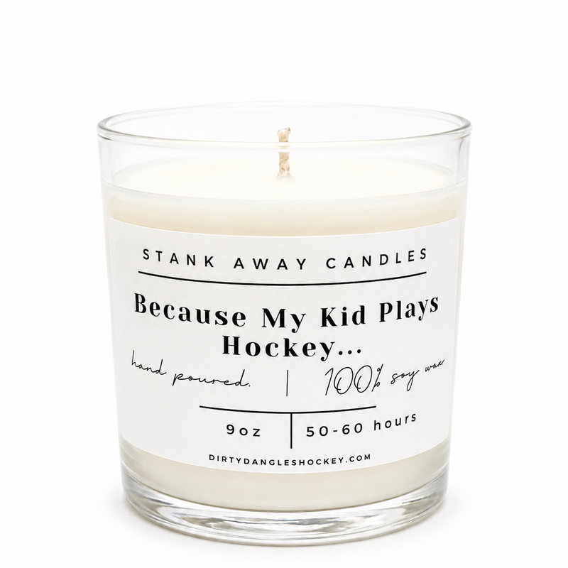 Dirty Dangles Hockey Because My Kid Plays Hockey Candle Soy Wax Candles White Smoke Brown Sugar &  Fig,Certified Beaut (Lavender Lemongrass),Cinnamon Vanilla,Coastal Breeze,Oatmeal Milk & Honey,Sweet Orange & Chili Pepper,Gingerbread (Seasonal)