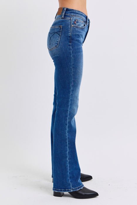 Full Size Mid-Rise Bootcut Jeans with Pockets