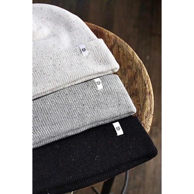 Upstate Stock Grey Fleck Fine Gauge Upcycled Cotton Beanie