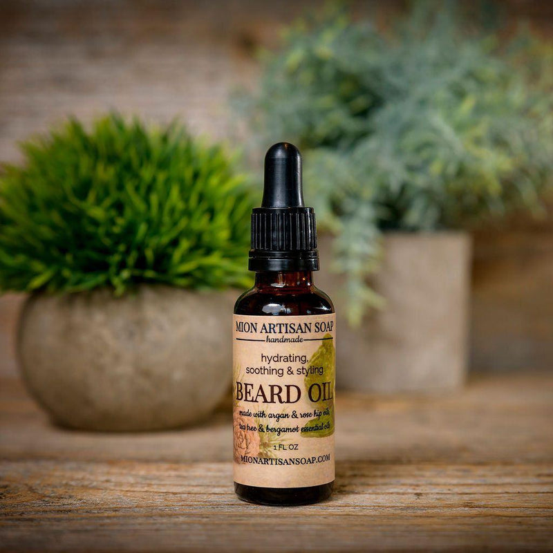 MION Artisan Soap Co. Beard Oil | Cedarwood, Tea Tree, Bergamot Essential Oils