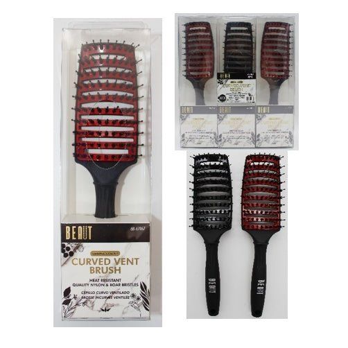 VIP Extensions BEAUT HEAT RESISTANT CURVED VENT BRUSH W/ BRISTLES