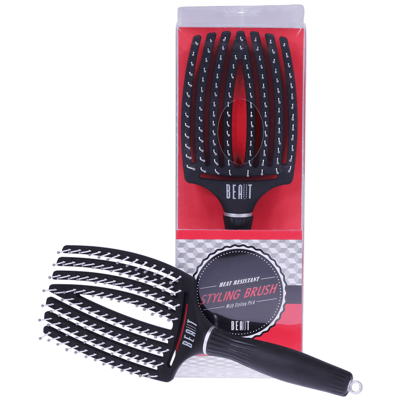 VIP Extensions BEAUT Heat Resistant Stylilng Brush w/styling Pick Hair Accessories