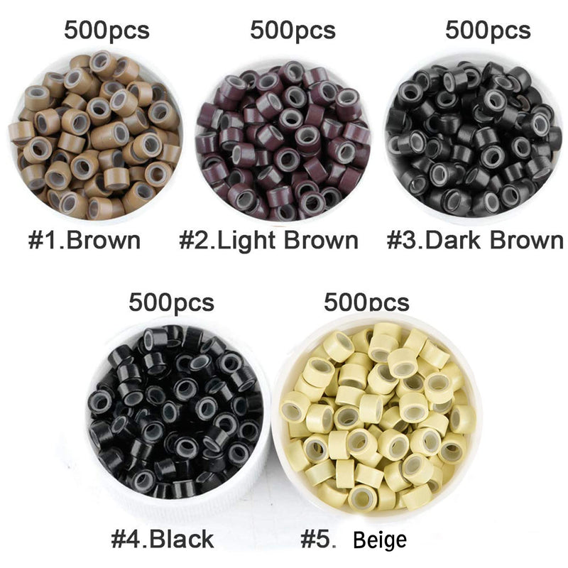 VIP Extensions BEAUT Silicone Micro  Ring 5mm-  (500 pcs) Hair Extension Accessories