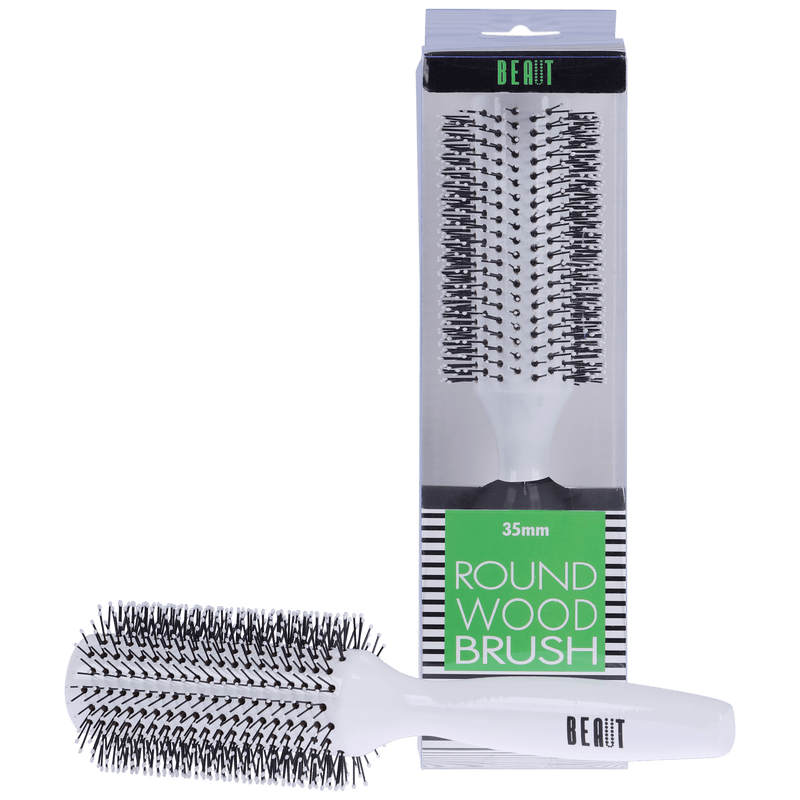 VIP Extensions BEAUT WHITE WOOD ROUND BRUSH Hair Tools