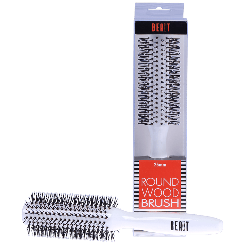 VIP Extensions BEAUT WHITE WOOD ROUND BRUSH Hair Tools