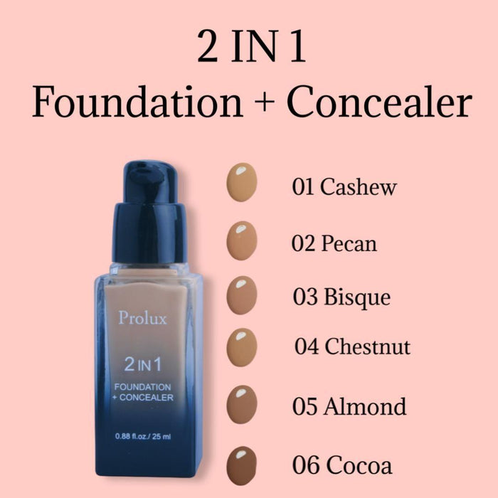 Prolux Cosmetics - 2 In 1 Foundation And Concealer | Face Foundation