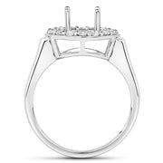 Bids.com 0.48 Carat Genuine White Diamond 14K White Gold Semi Mount Ring - holds 8.00mm Round Gemstone Rings