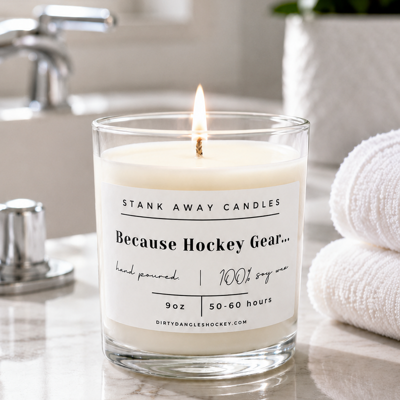 Dirty Dangles Hockey Because Hockey Gear Candle Soy Wax Candles Dark Gray Brown Sugar &  Fig,Certified Beaut (Lavender Lemongrass),Cinnamon Vanilla,Coastal Breeze,Oatmeal Milk & Honey,Sweet Orange & Chili Pepper,Gingerbread