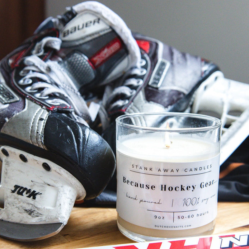 Dirty Dangles Hockey Because Hockey Gear Candle Soy Wax Candles White Smoke Cinnamon Vanilla