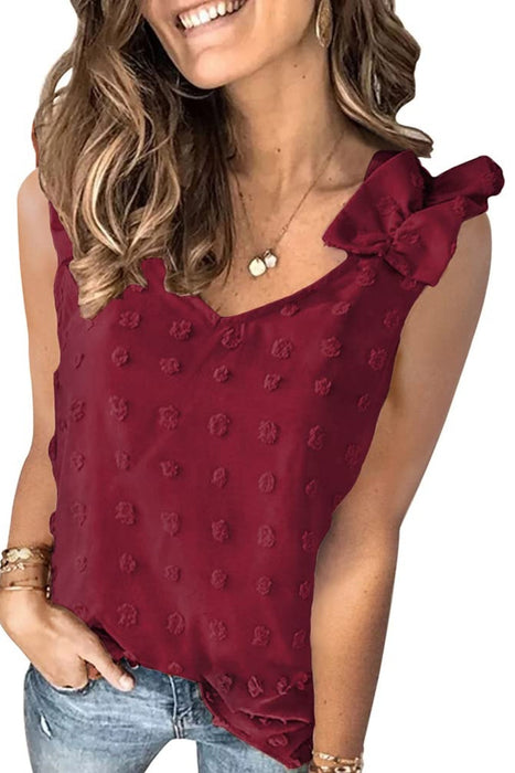 Swiss Dot V-Neck Tank