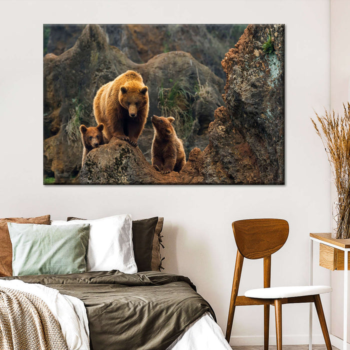 Bear And Cubs Wall Art