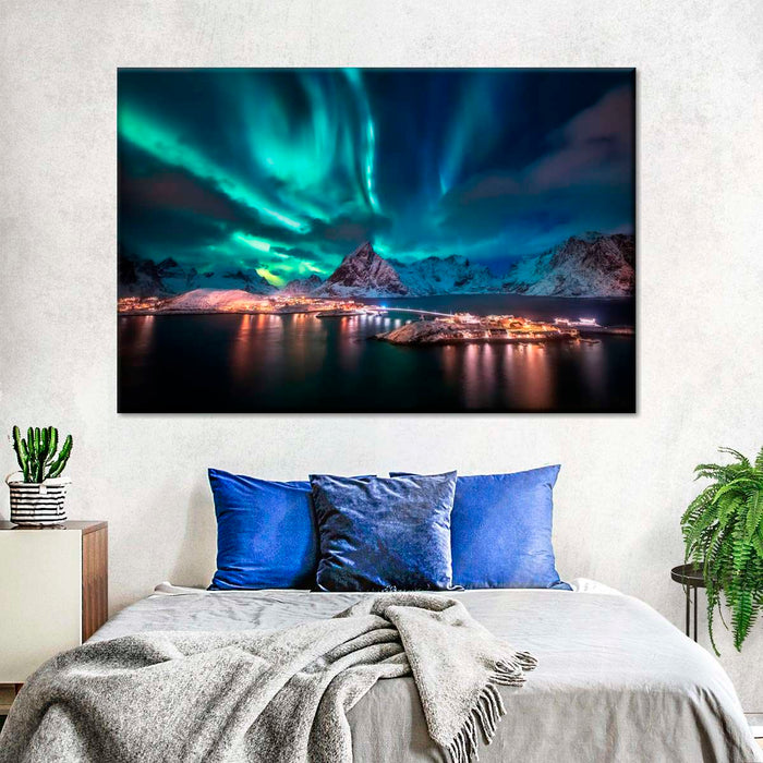 Lofoten Night Northern Lights Wall Art