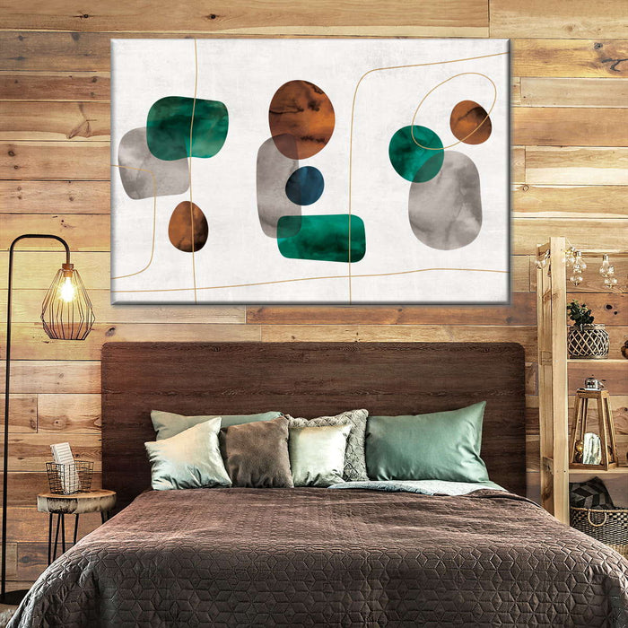 Emerald And Amber Shapes Wall Art