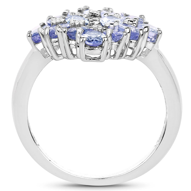 Bids.com 2.72 Carat Genuine Tanzanite .925 Sterling Silver Ring Rings