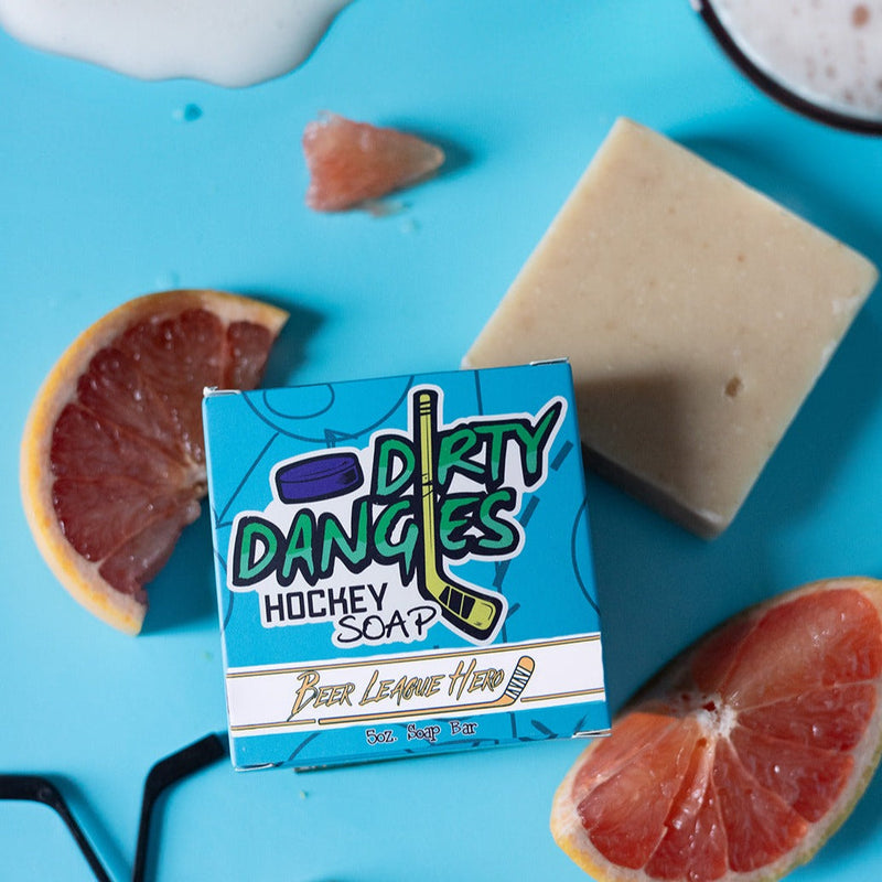 Dirty Dangles Hockey Beer League Hero - Hockey Soap Bar Natural Soap Bar Sky Blue 1 Bar - $8