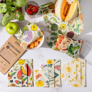ZeroWasteStore.com Beeswax Wraps Food Wraps Lavender Honeycomb / 3-Pack Assorted + Bread Wrap,Honeycomb / 3-Pack Assorted