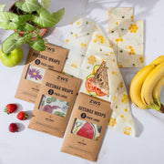 ZeroWasteStore.com Beeswax Wraps Food Wraps Light Gray Fruit / 3-Pack Large,Veggies / 3-Pack Large
