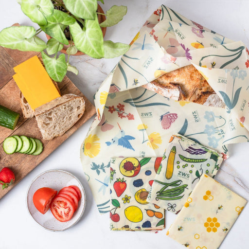 ZeroWasteStore.com Beeswax Wraps Food Wraps White Smoke Honeycomb / 3-Pack Assorted + Bread Wrap,Honeycomb / 3-Pack Assorted,Honeycomb / 3-Pack Medium,Honeycomb / 3-Pack Large,Honeycomb / Bread Wrap,Pollinators / 3-Pack Assorted + Bread Wrap,Pollinators / 3-Pack Assorted,Pollinators / 3-Pack Medium,Pollinators