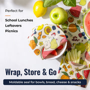 ZeroWasteStore.com Beeswax Wraps Food Wraps White Smoke Honeycomb / 3-Pack Assorted + Bread Wrap,Honeycomb / 3-Pack Assorted,Honeycomb / 3-Pack Medium,Honeycomb / 3-Pack Large,Honeycomb / Bread Wrap,Pollinators / 3-Pack Assorted + Bread Wrap,Pollinators / 3-Pack Assorted,Pollinators / 3-Pack Medium,Pollinators