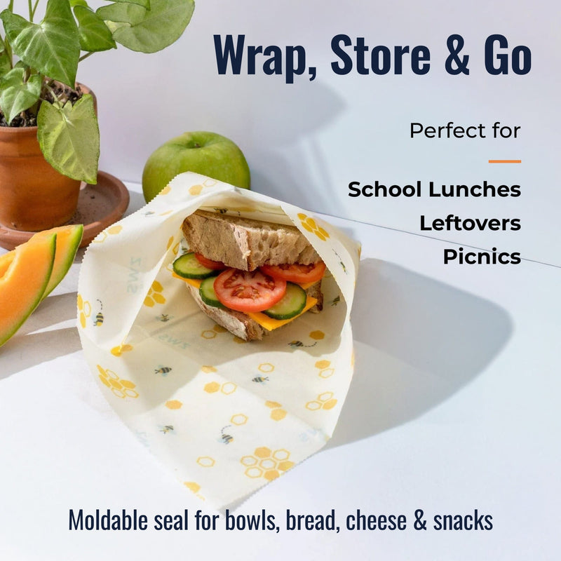 ZeroWasteStore.com Beeswax Wraps Food Wraps Lavender Honeycomb / 3-Pack Assorted + Bread Wrap,Honeycomb / 3-Pack Assorted,Honeycomb / 3-Pack Medium,Honeycomb / 3-Pack Large,Honeycomb / Bread Wrap,Pollinators / 3-Pack Assorted + Bread Wrap,Pollinators / 3-Pack Assorted,Pollinators / 3-Pack Medium,Pollinators