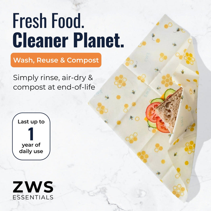 ZeroWasteStore.com Beeswax Wraps – Plastic-Free Food Storage Food Wraps
