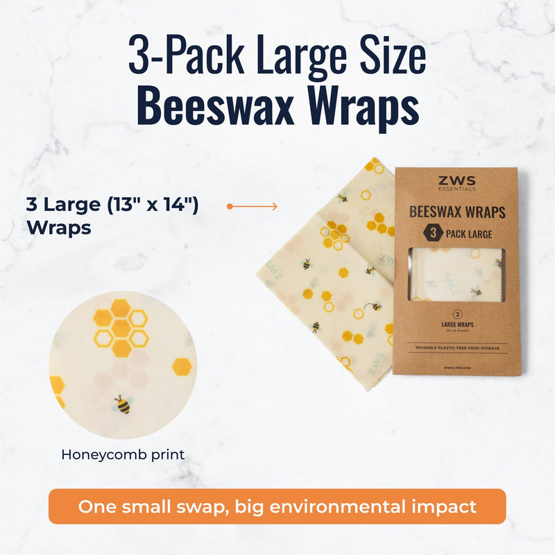 ZeroWasteStore.com Beeswax Wraps Food Wraps White Smoke Honeycomb / 3-Pack Assorted + Bread Wrap,Honeycomb / 3-Pack Assorted,Honeycomb / 3-Pack Medium,Honeycomb / 3-Pack Large,Honeycomb / Bread Wrap,Pollinators / 3-Pack Assorted + Bread Wrap,Pollinators / 3-Pack Assorted,Pollinators / 3-Pack Medium,Pollinators