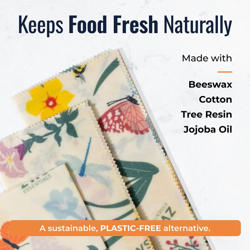 ZeroWasteStore.com Beeswax Wraps Food Wraps White Smoke Honeycomb / 3-Pack Assorted + Bread Wrap,Honeycomb / 3-Pack Assorted,Honeycomb / 3-Pack Medium,Honeycomb / 3-Pack Large,Honeycomb / Bread Wrap,Pollinators / 3-Pack Assorted + Bread Wrap,Pollinators / 3-Pack Assorted,Pollinators / 3-Pack Medium,Pollinators