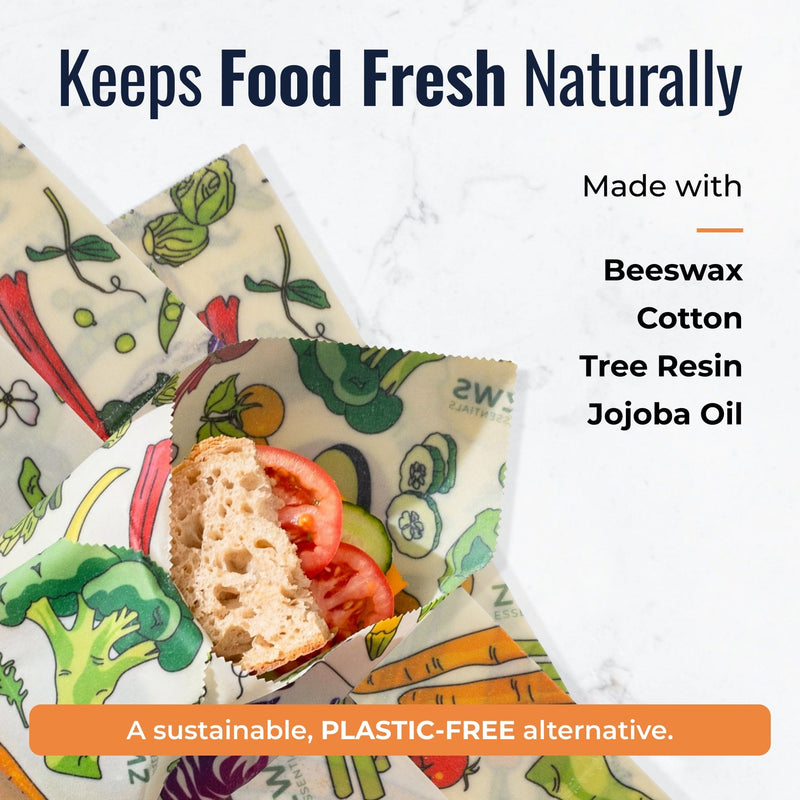 ZeroWasteStore.com Beeswax Wraps – Plastic-Free Food Storage Food Wraps