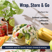 ZeroWasteStore.com Beeswax Wraps Food Wraps Lavender Honeycomb / 3-Pack Assorted + Bread Wrap,Honeycomb / 3-Pack Assorted,Honeycomb / 3-Pack Medium,Honeycomb / 3-Pack Large,Honeycomb / Bread Wrap,Pollinators / 3-Pack Assorted + Bread Wrap,Pollinators / 3-Pack Assorted,Pollinators / 3-Pack Medium,Pollinators