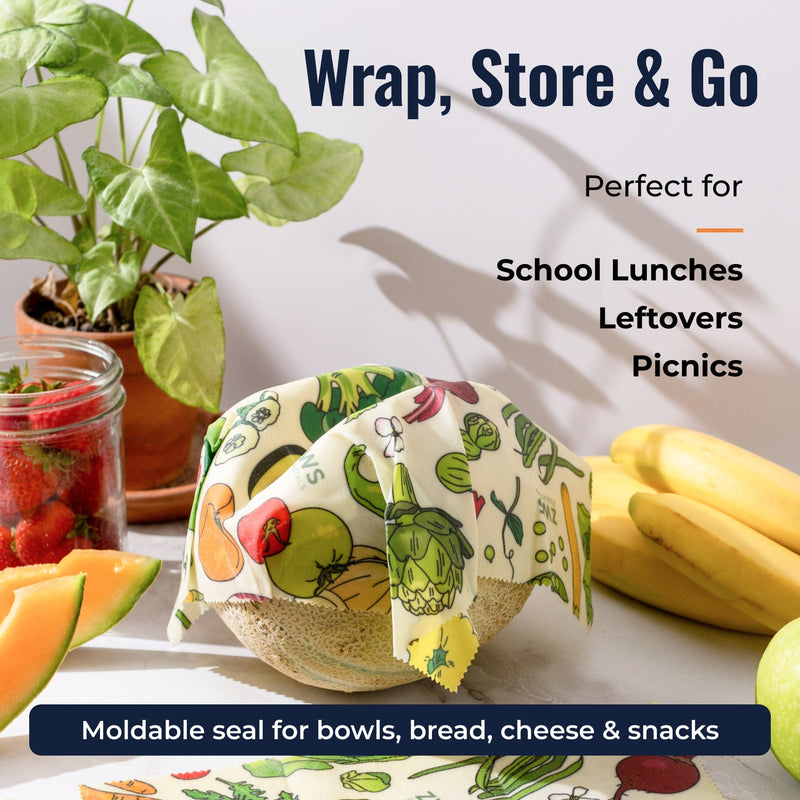 ZeroWasteStore.com Beeswax Wraps Food Wraps Lavender Honeycomb / 3-Pack Assorted + Bread Wrap,Honeycomb / 3-Pack Assorted,Honeycomb / 3-Pack Medium,Honeycomb / 3-Pack Large,Honeycomb / Bread Wrap,Pollinators / 3-Pack Assorted + Bread Wrap,Pollinators / 3-Pack Assorted,Pollinators / 3-Pack Medium,Pollinators