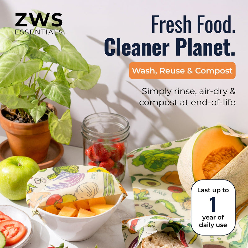 ZeroWasteStore.com Beeswax Wraps – Plastic-Free Food Storage Food Wraps