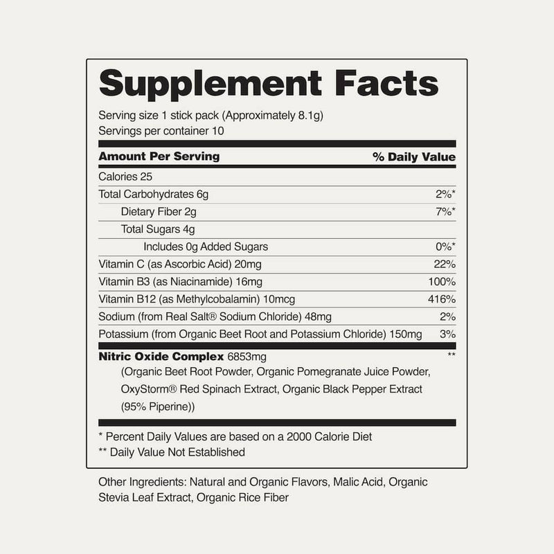 Snap Supplements Nitric Oxide Organic Beets Single-Serve Packs Lavender