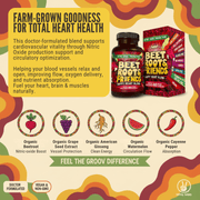 Hippie Farms Premium Total Heart & Circulation Blend - Beetroot & Friends Vitamins & Supplements