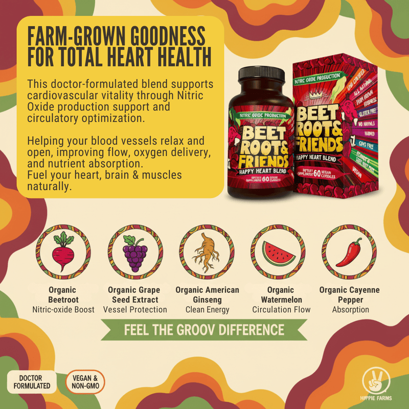 Hippie Farms Premium Total Heart & Circulation Blend - Beetroot & Friends Vitamins & Supplements
