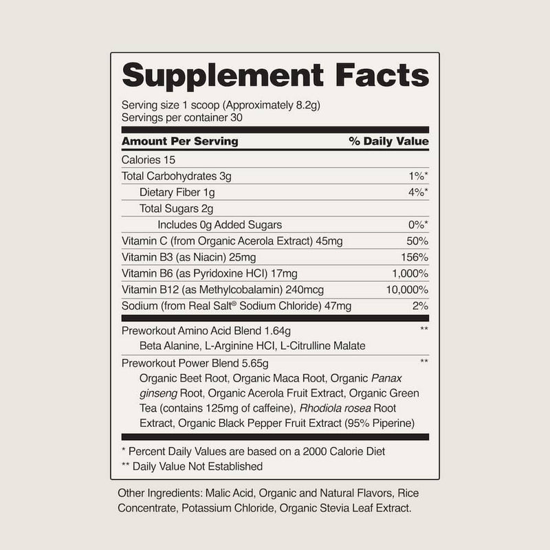 Snap Supplements Nitric Oxide Organic Beets Pre-Workout