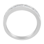 Bids.com 18K White Gold Round Diamond 1/2 Cttw Channel Band Ring Rings