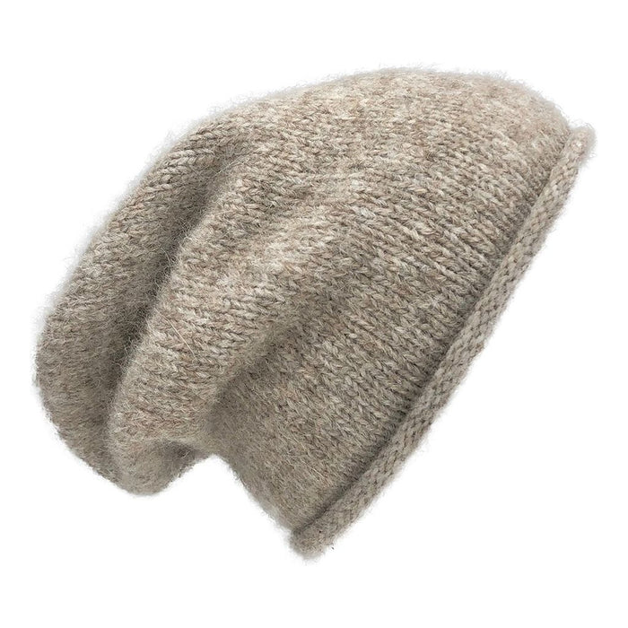 Beige Alpaca Knit Beanie