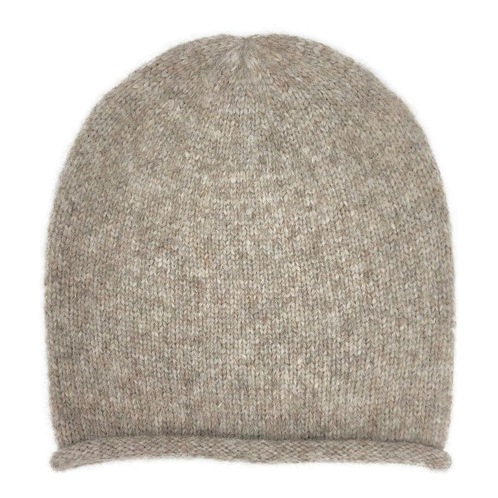 Beige Alpaca Knit Beanie