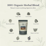 Euphoric Herbals Belly Bliss Gut Renewal Tea Herbal Tea Lavender 60 Cup Servings,30 Cup Servings