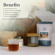 Euphoric Herbals Belly Bliss Gut Renewal Tea Herbal Tea Antique White 60 Cup Servings,30 Cup Servings