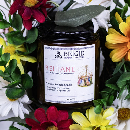 Brigid Trading Company Beltane Soy Wax Candle - Rose, Jasmine, Clary Sage, and Frankincense Premium Scented Candle