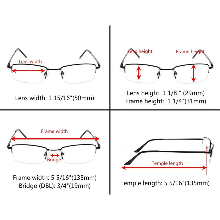 Eyekeeper - Classic Bendable Memory Metal Bridge Reading Glasses R1709