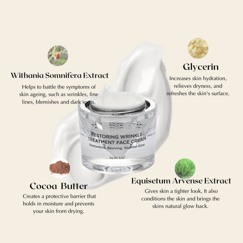 EpiLynx Restoring Wrinkle Treatment Face Cream – Vegan, Hypoallergenic, Gluten-Free Anti-Aging Formula