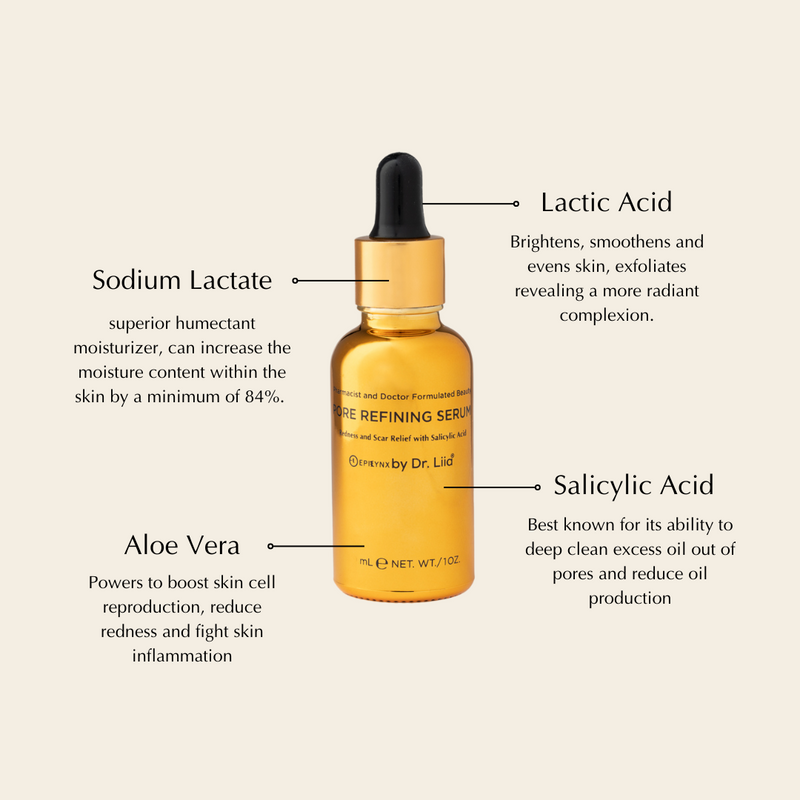 EpiLynx Pore Refining & Redness Relief Serum – Vegan, Gluten-Free, Hypoallergenic Brightening Formula Face Serums